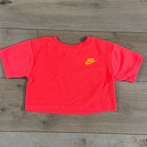 Nike Kids Pink Terry Tshirt cropped